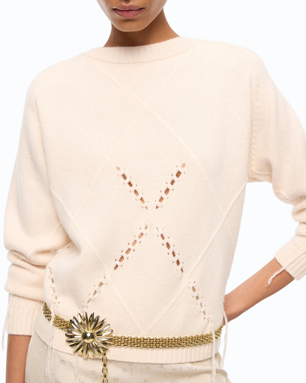 Maglione in lana e cashmere con maxi rombi Pinko