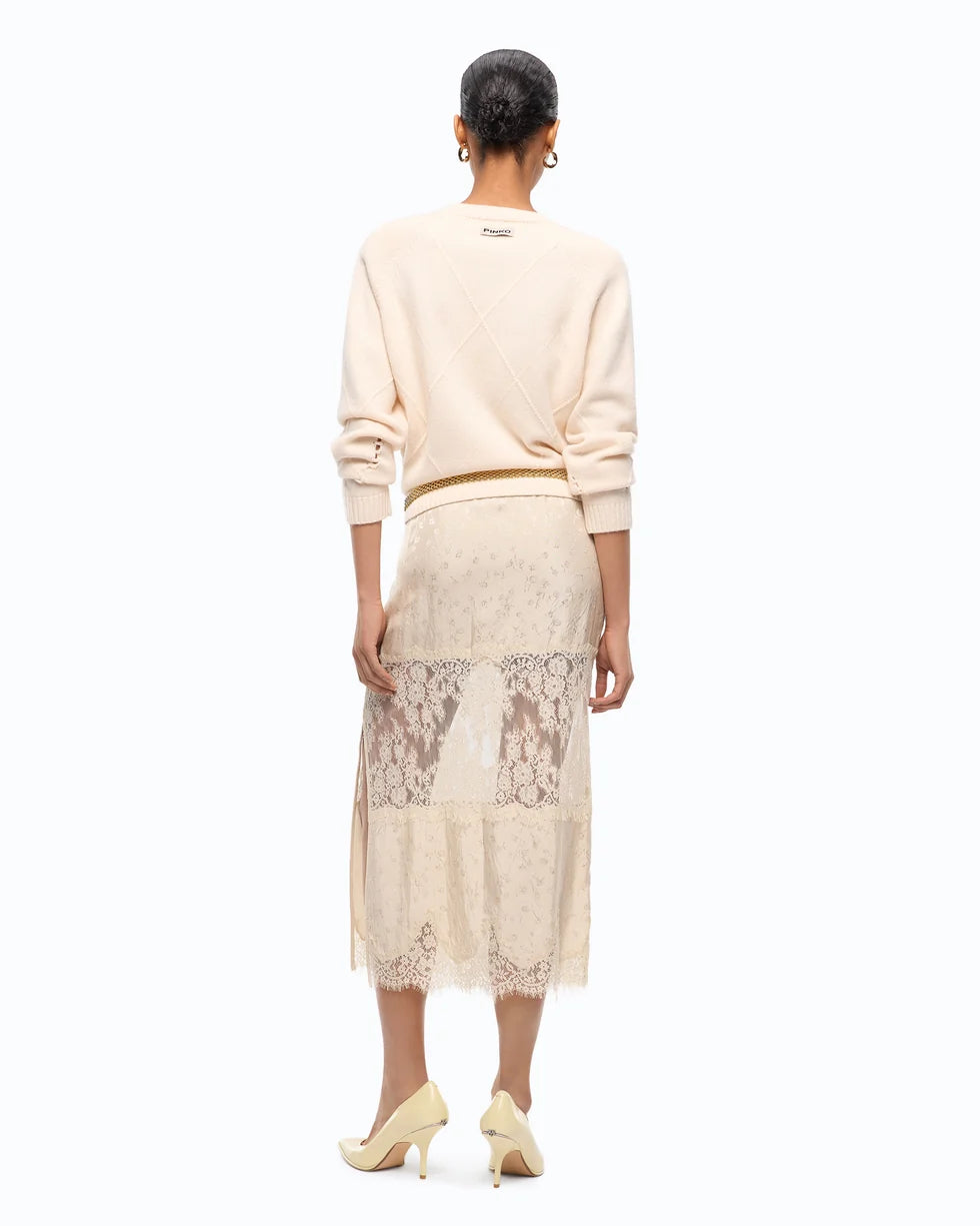 Maglione in lana e cashmere con maxi rombi Pinko
