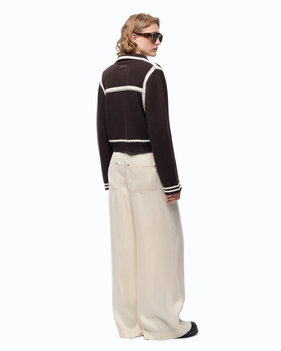 Giacca in lana merino con bordi a contrasto Pinko