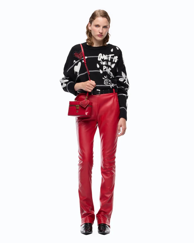 Maglia in lana merino Quiet Is The New Punk Pinko