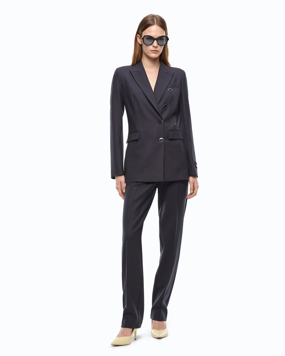 Giacca slim doppiopetto in misto lana Pinko