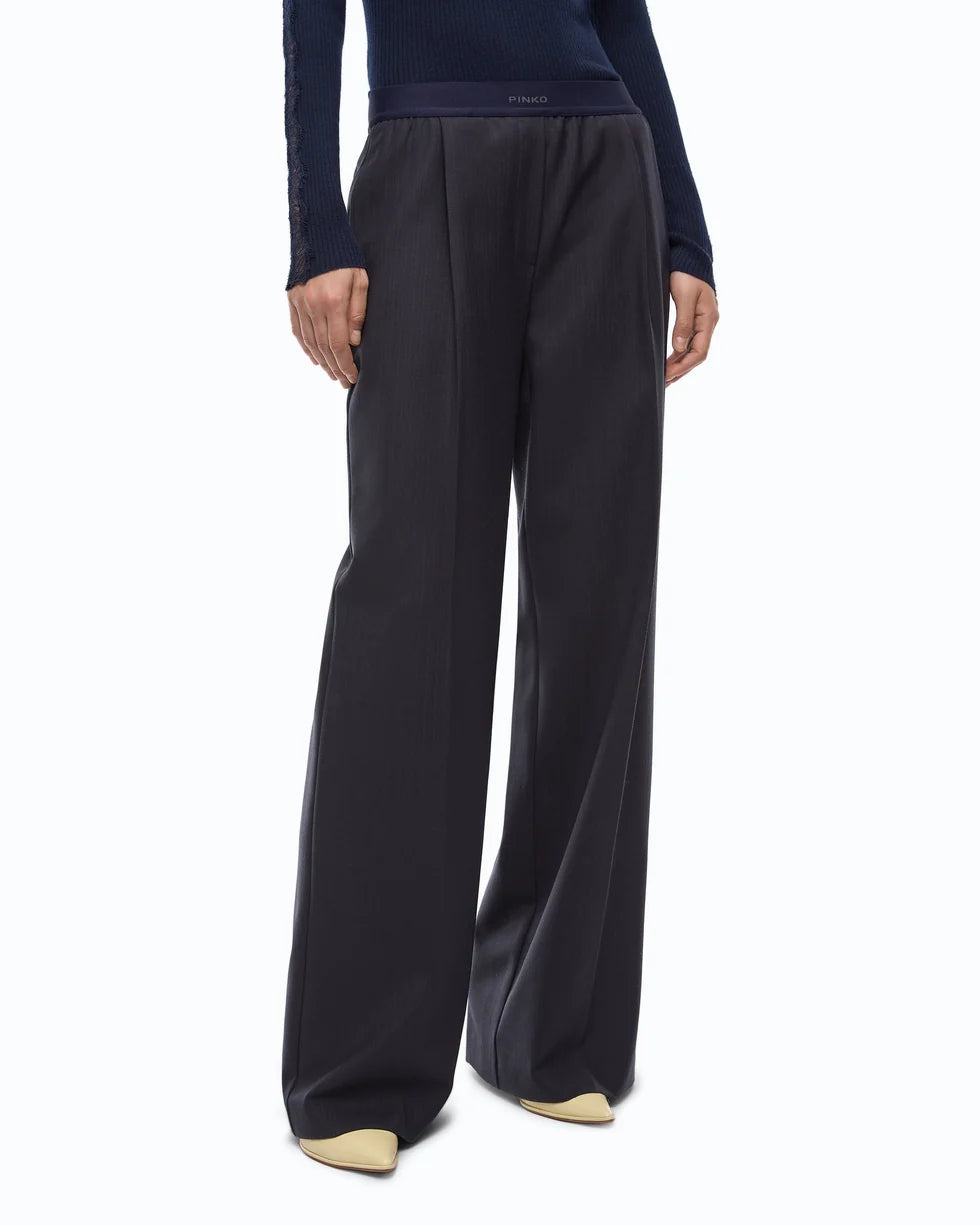 Pantaloni palazzo in misto lana stretch Pinko