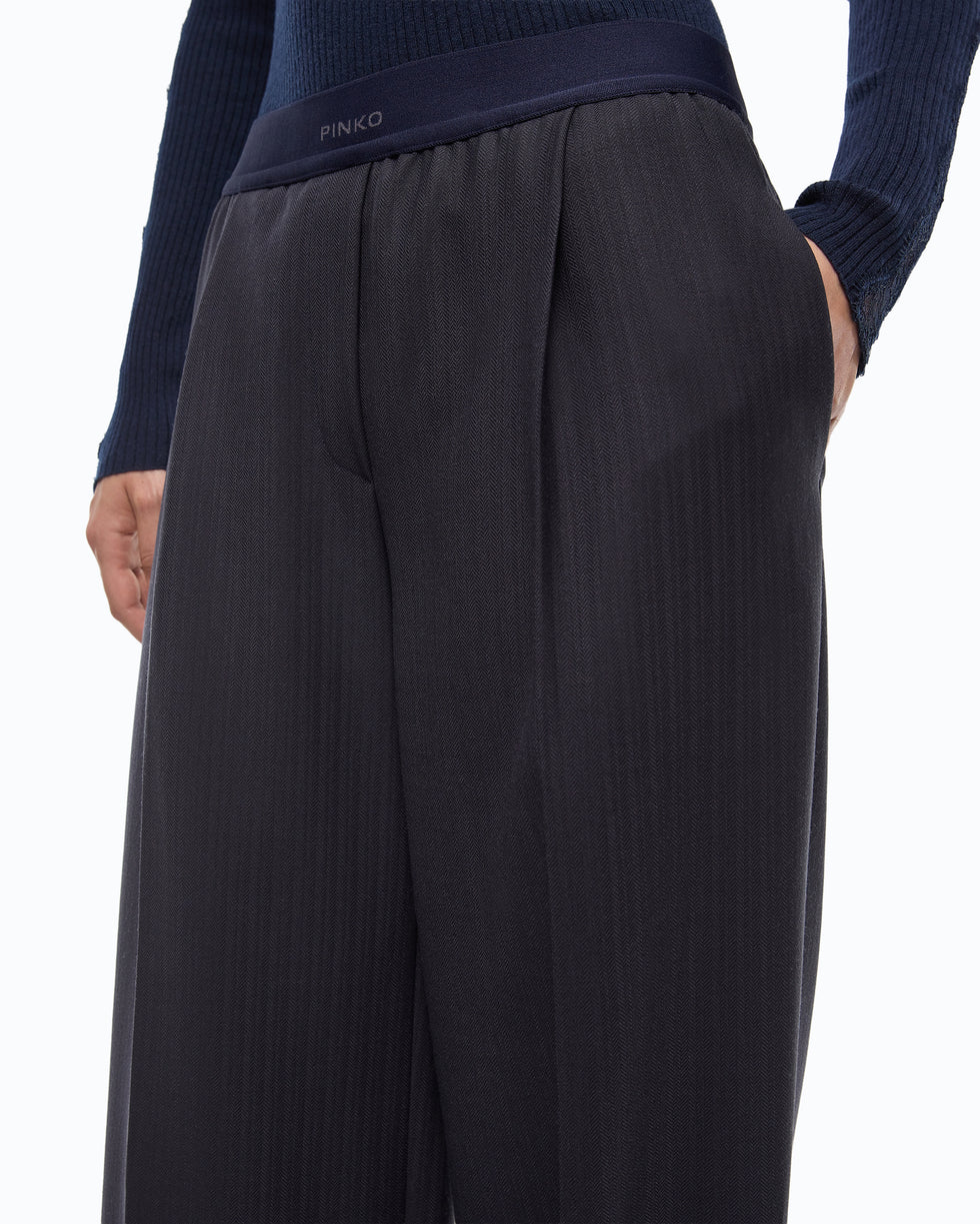 Pantaloni palazzo in misto lana stretch Pinko