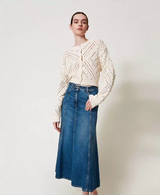 Gonna in jeans con cintura Oval T Twinset