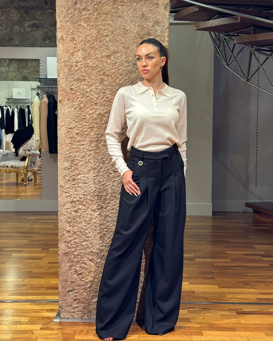 Pantalone flaire con pences Fracomina