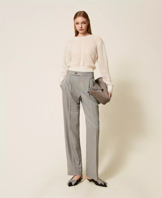 Pantaloni sartoriali in misto lana TwinSet