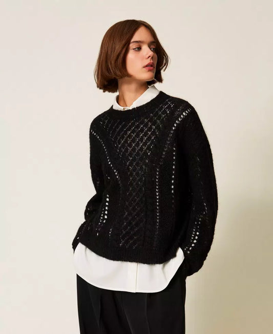 Maglia traforata in misto mohair TwinSet