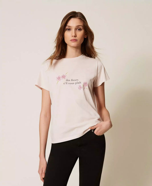 T-shirt regular con stampa Twinset