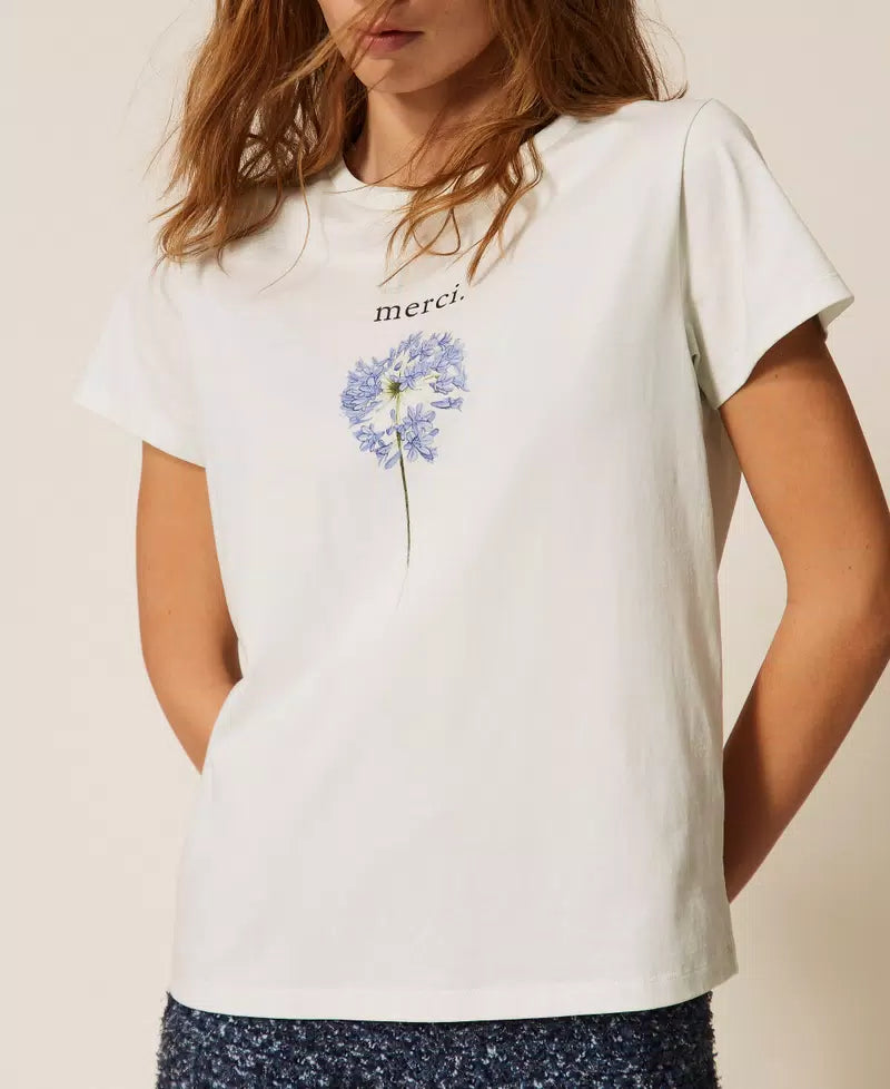 T-shirt regular con stampa Twinset