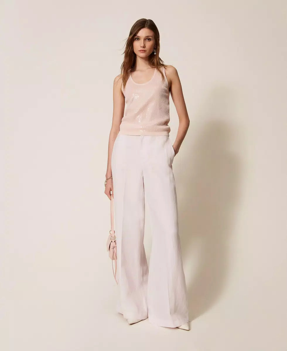 Top in maglia con paillettes Twinset