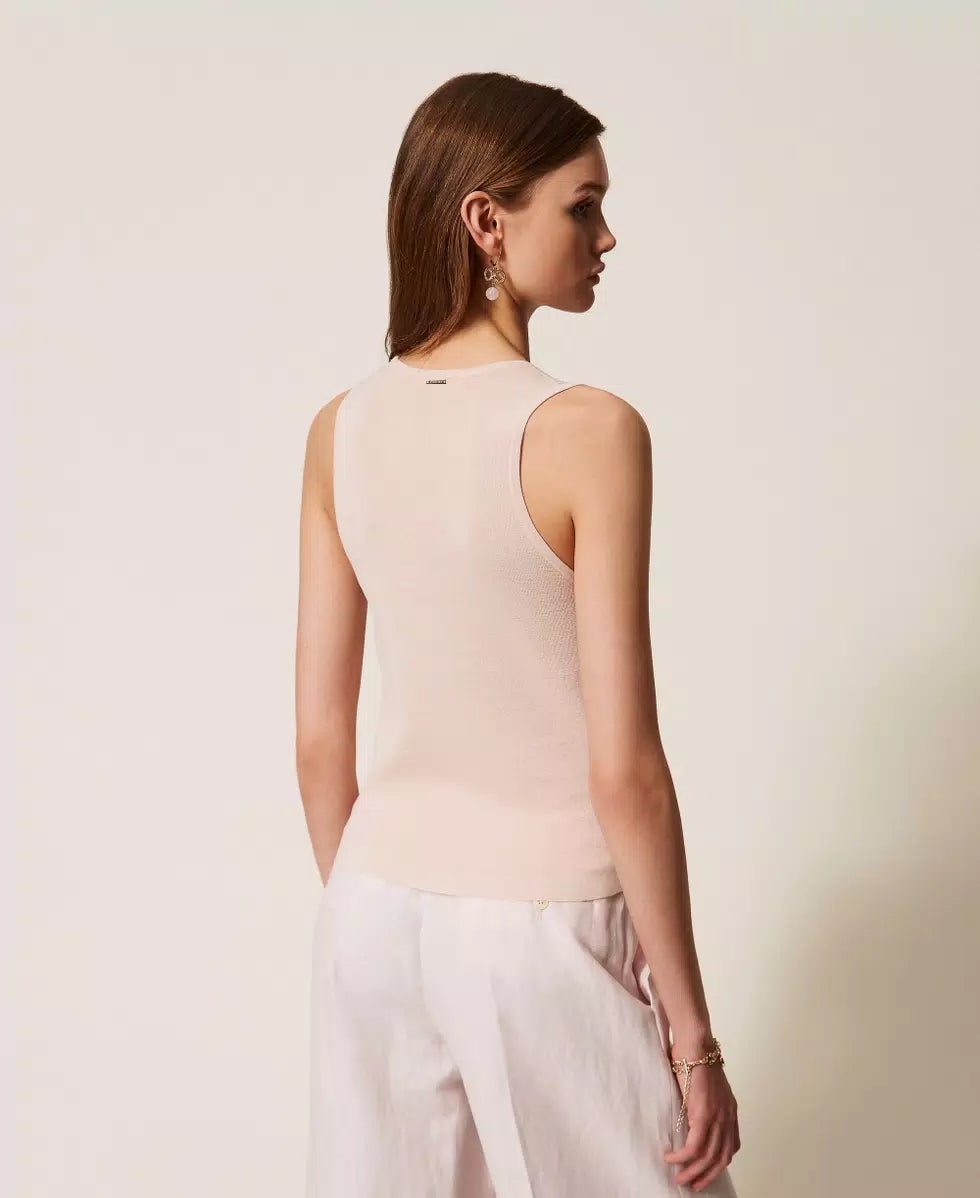 Top in maglia con paillettes Twinset