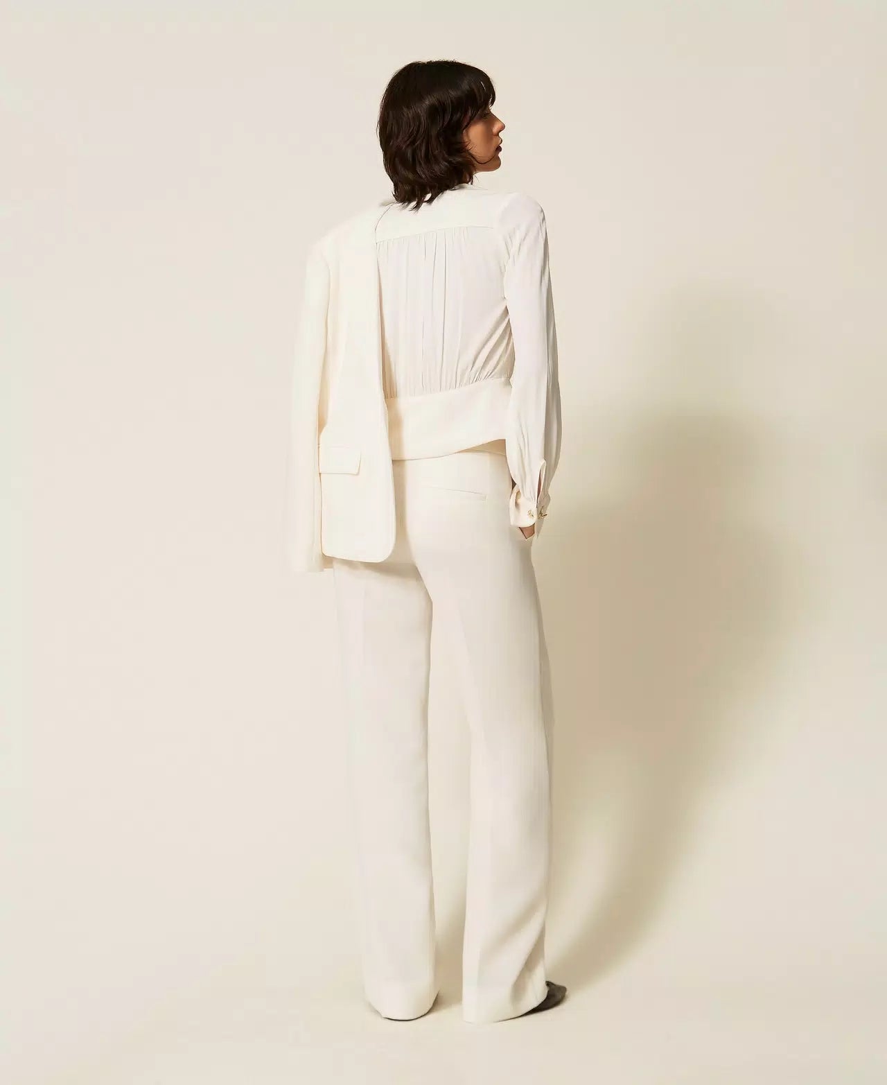 Pantaloni a palazzo in crêpe TwinSet