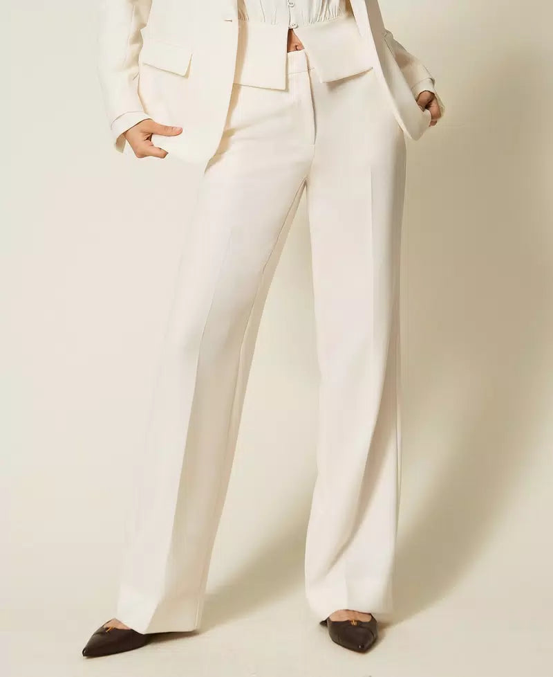 Pantaloni a palazzo in crêpe TwinSet