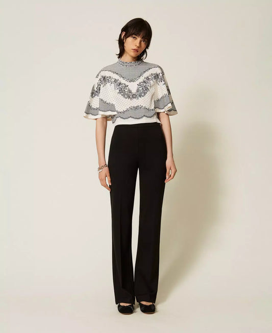 Pantaloni flare con piega Twinset