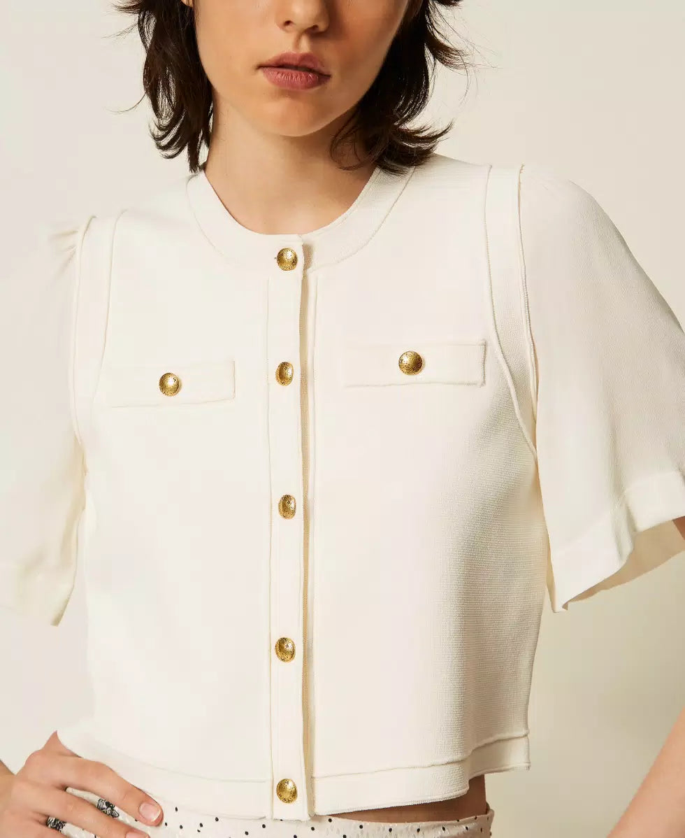 Cardigan in maglia con bottoni in metallo TwinSet