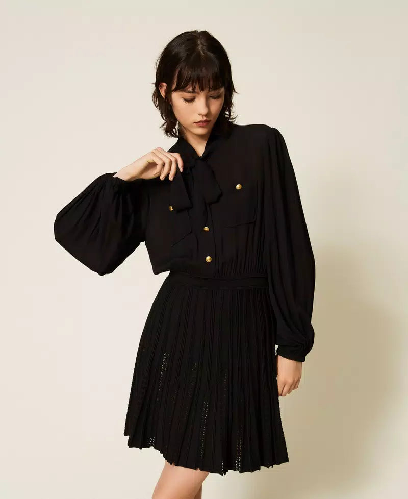 Abito corto con gonna in maglia Twinset