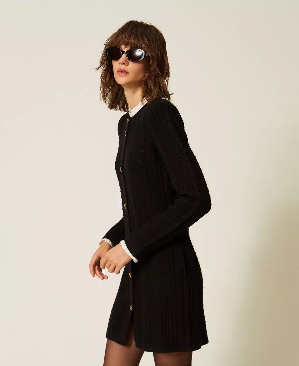 Abito-cardigan corto con bottoni in metallo TwinSet