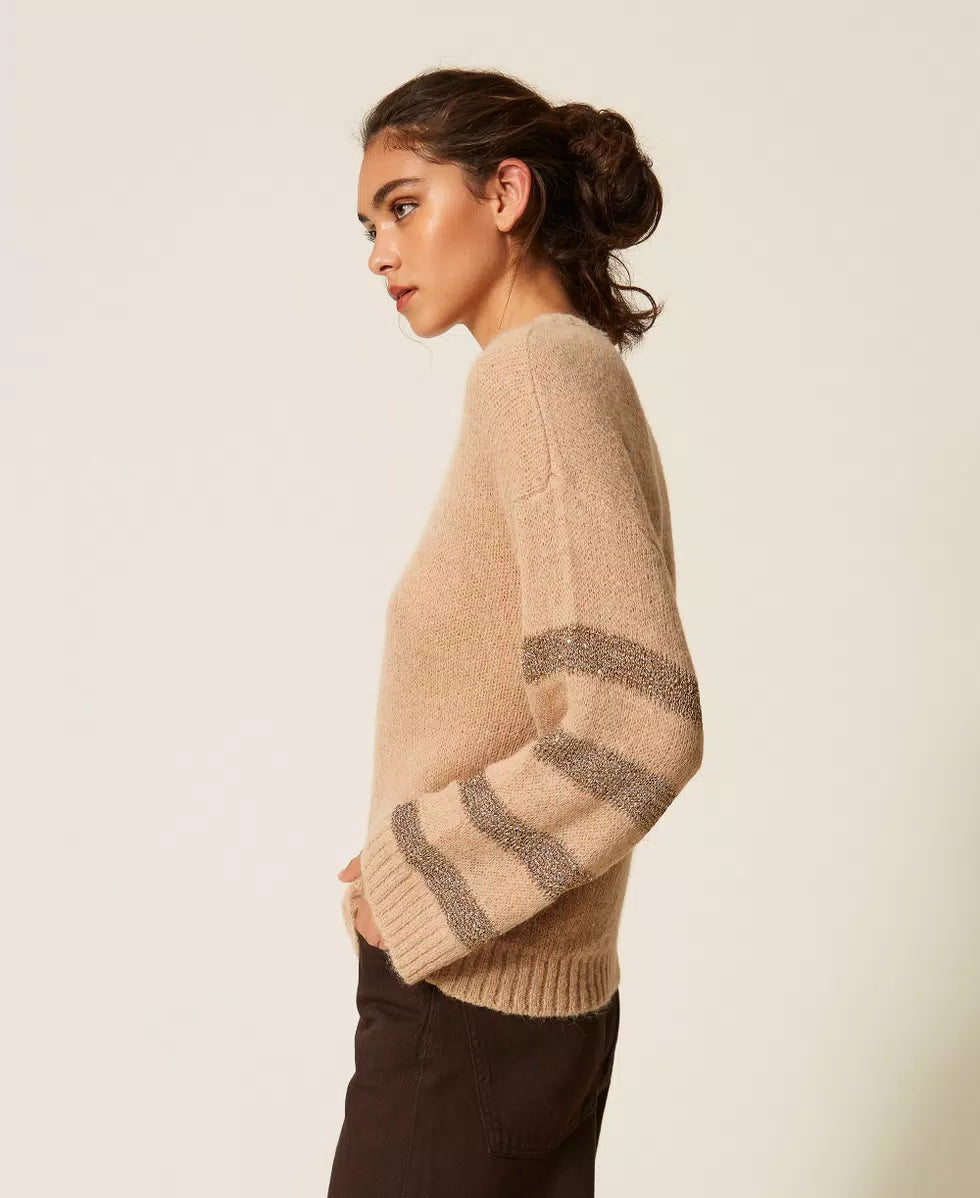 Maglia in misto alpaca con righe TwinSet