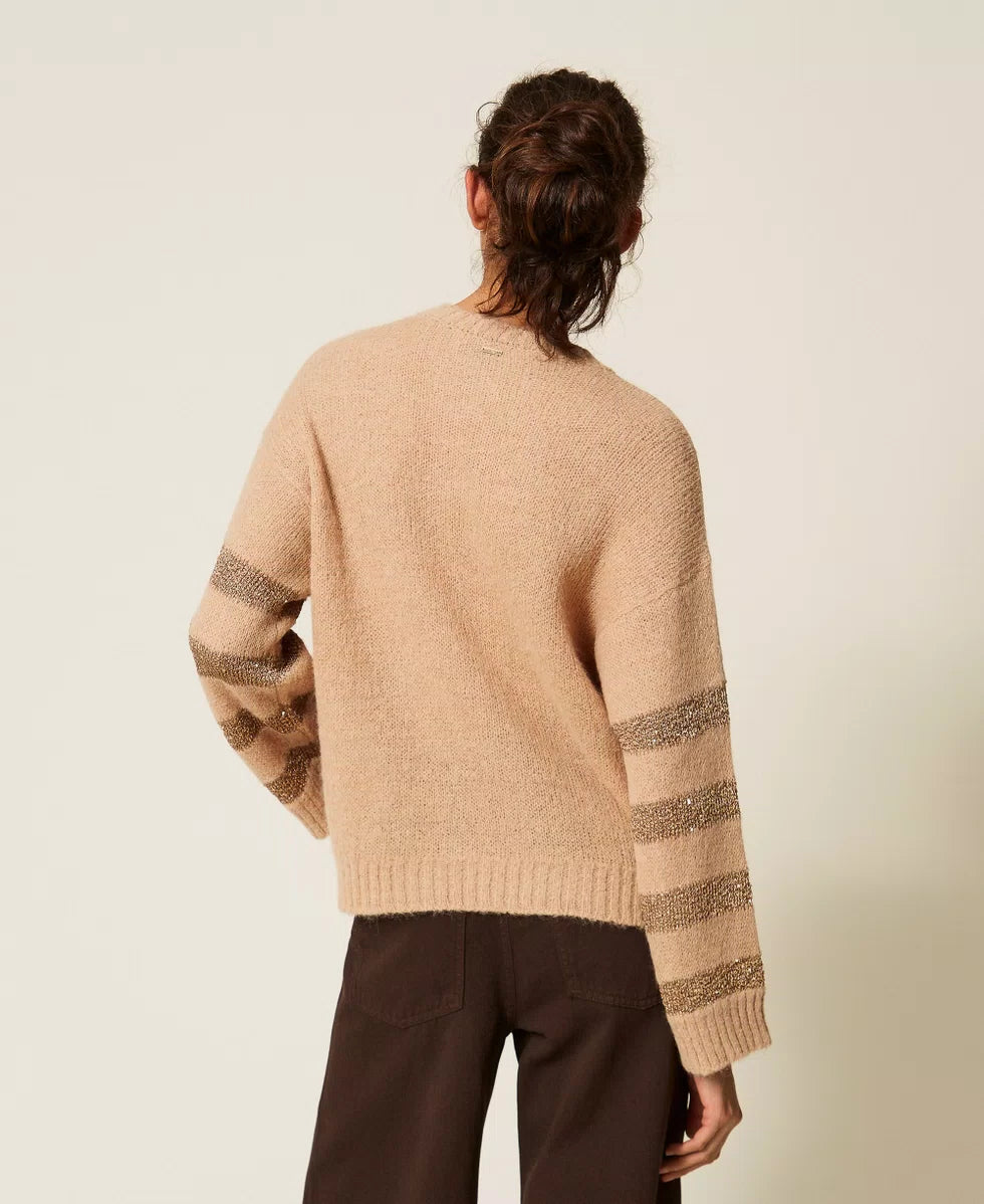 Maglia in misto alpaca con righe TwinSet