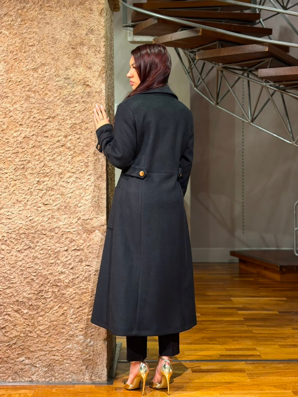 Cappotto regular lungo in panno Fracomina