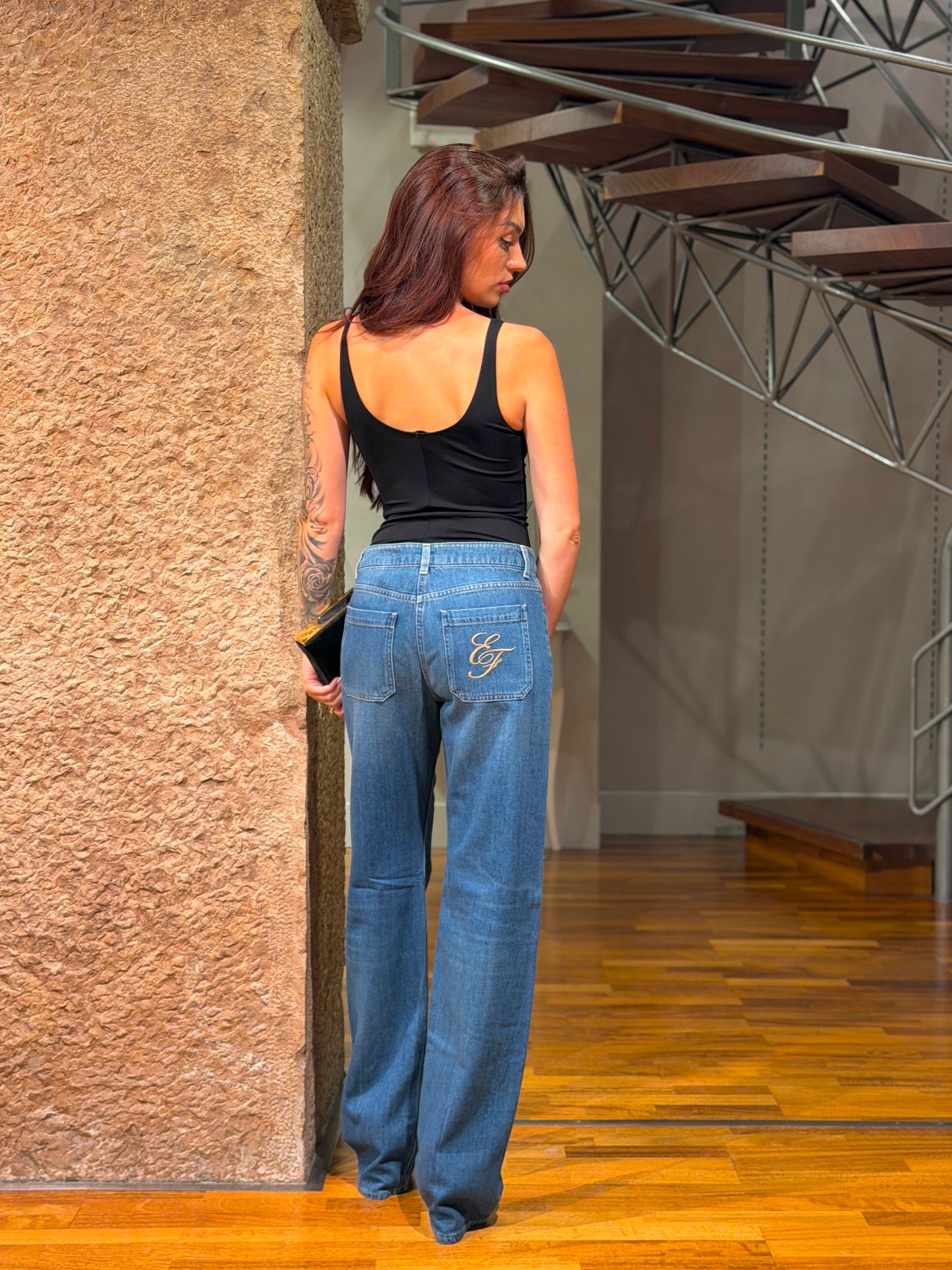 Jeans dritto con ricamo PJ17I66E2 Elisabetta Franchi