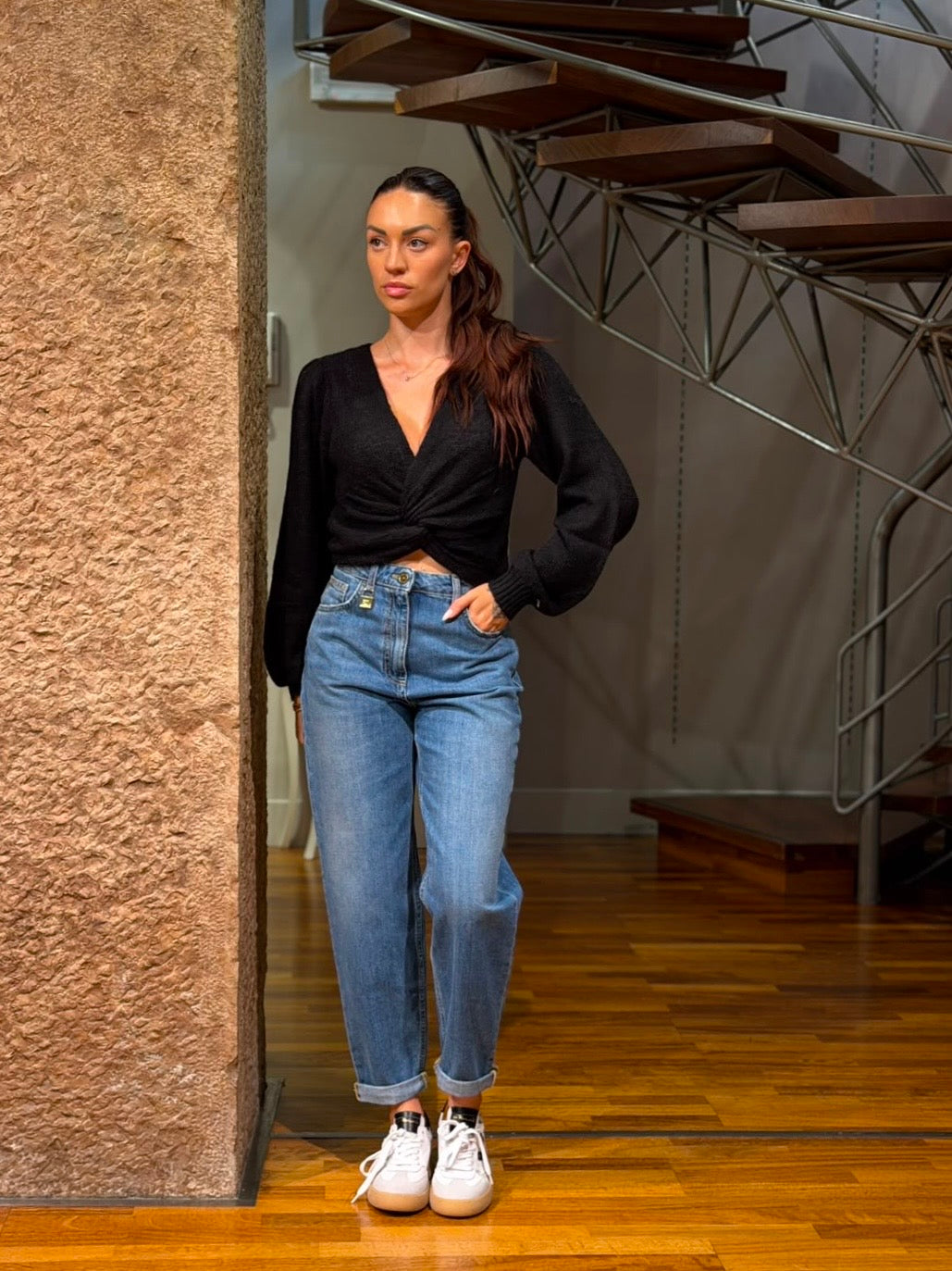Maglia-coprispalle doppio uso con incrocio TwinSet