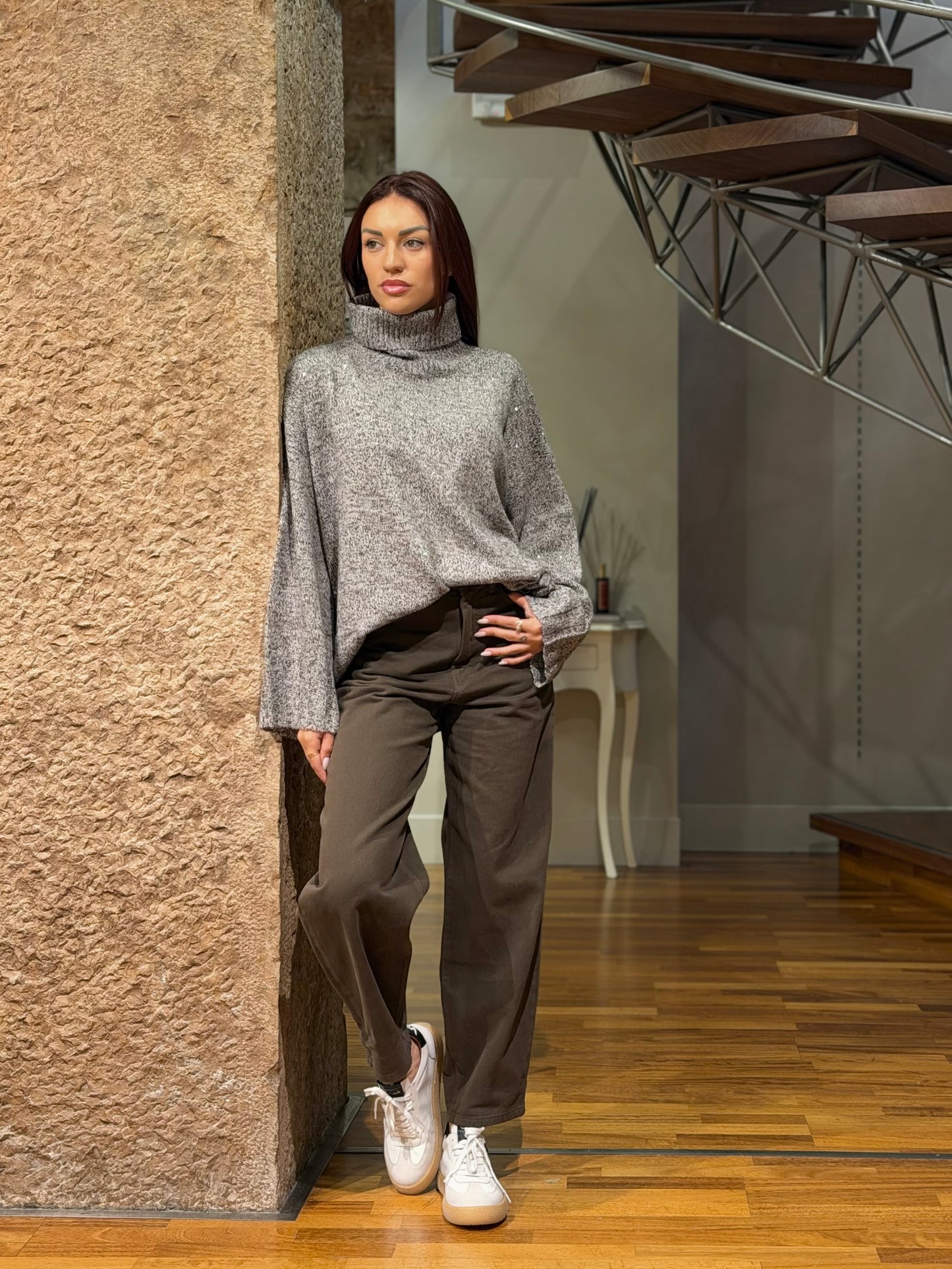 Dolcevita oversize con micropailettes Pinko