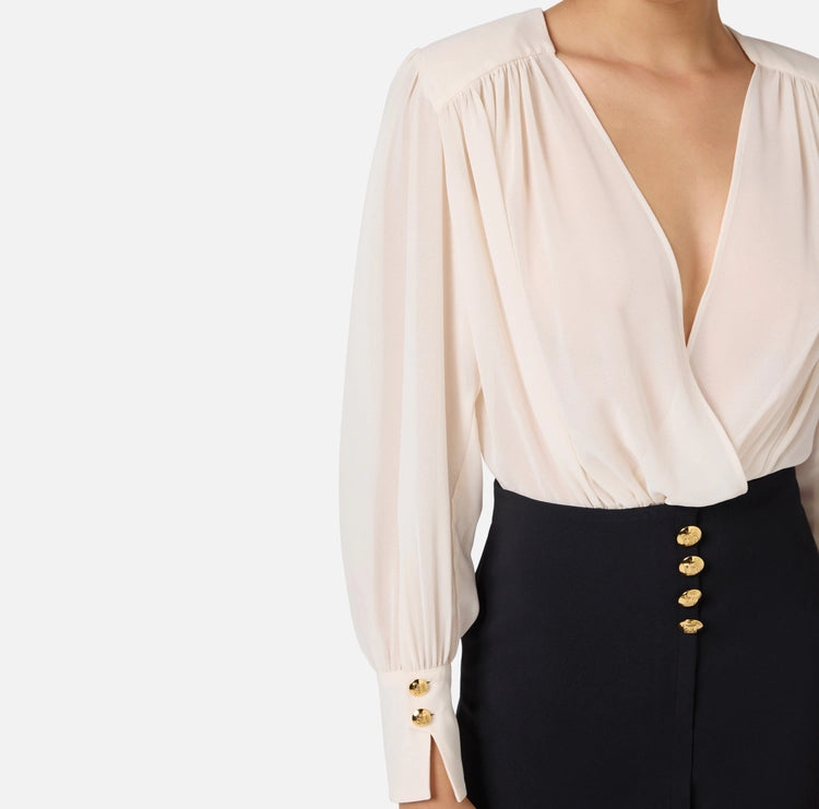 Miniabito in crêpe con blusa in georgette AB74247E2 Elisabetta Franchi