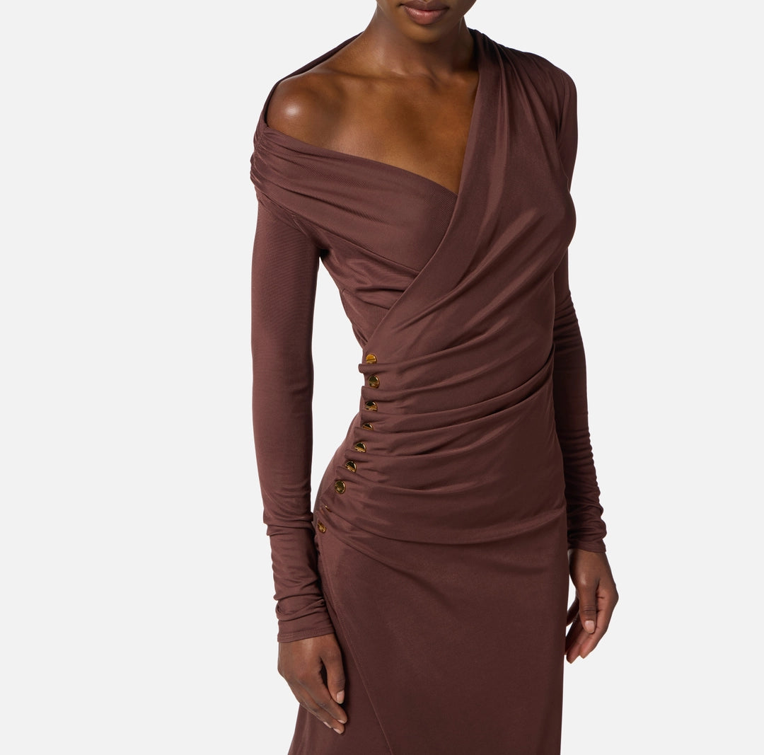Abito in jersey con bottoni gioiello AB82257E2 Elisabetta Franchi