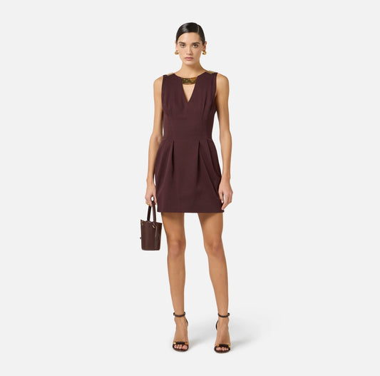 Mini abito in gabardina con dettaglio gioiello AB85661E2 Elisabetta Franchi