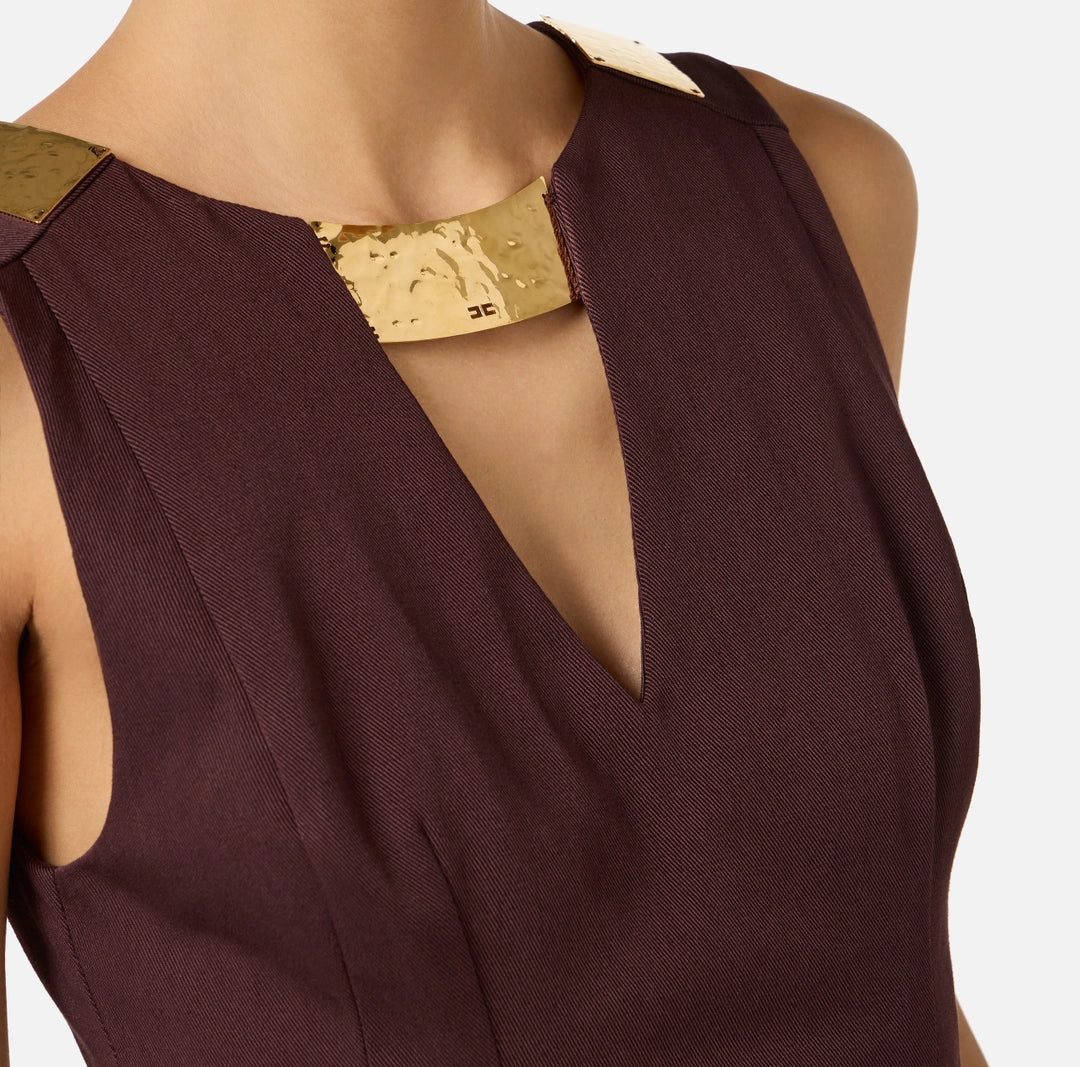 Mini abito in gabardina con dettaglio gioiello AB85661E2 Elisabetta Franchi