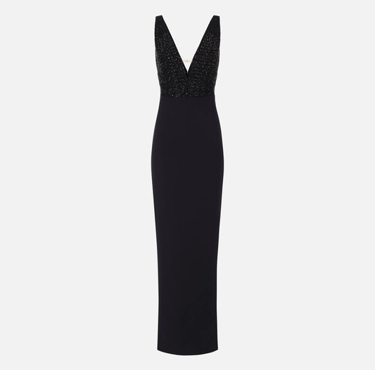 Abito Red Carpet in georgette e crêpe con cristalli ABR2457E2 Elisabetta Franchi
