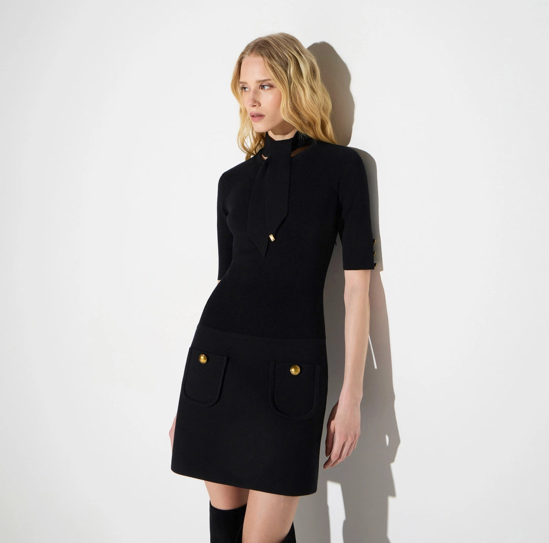 Mini abito in maglia con bottoni gioiello AM04S66E2 Elisabetta Franchi