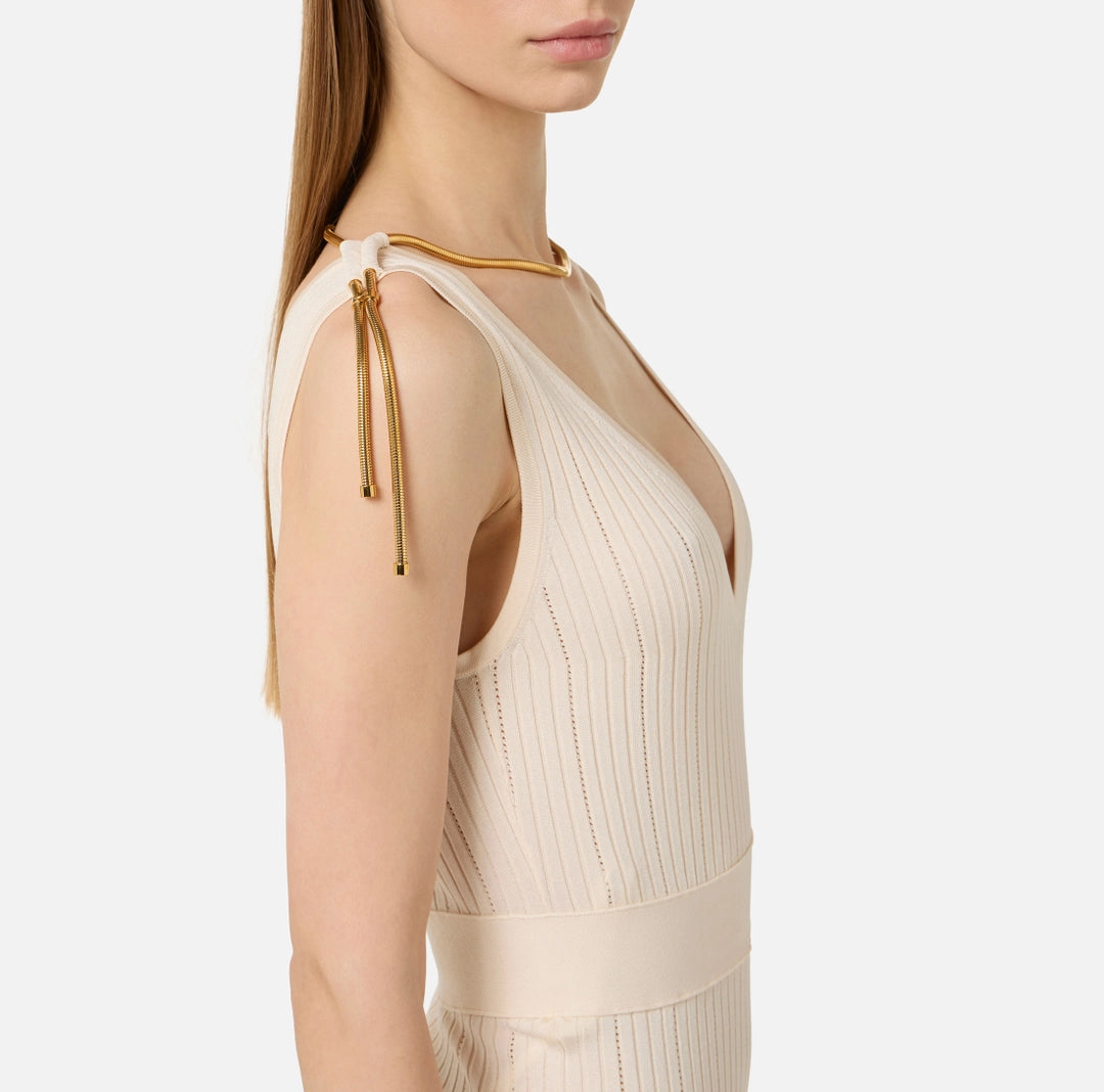 Abito in maglia à jour con dettaglio gioiello AM18S61E2 Elisabetta Franchi