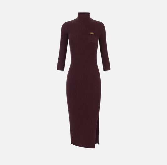 Abito in maglia a costine con taschino AM23B56E2 Elisabetta Franchi