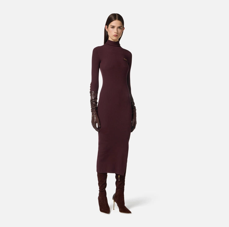 Abito in maglia a costine con taschino AM23B56E2 Elisabetta Franchi
