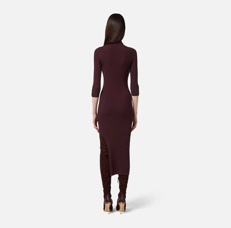 Abito in maglia a costine con taschino AM23B56E2 Elisabetta Franchi