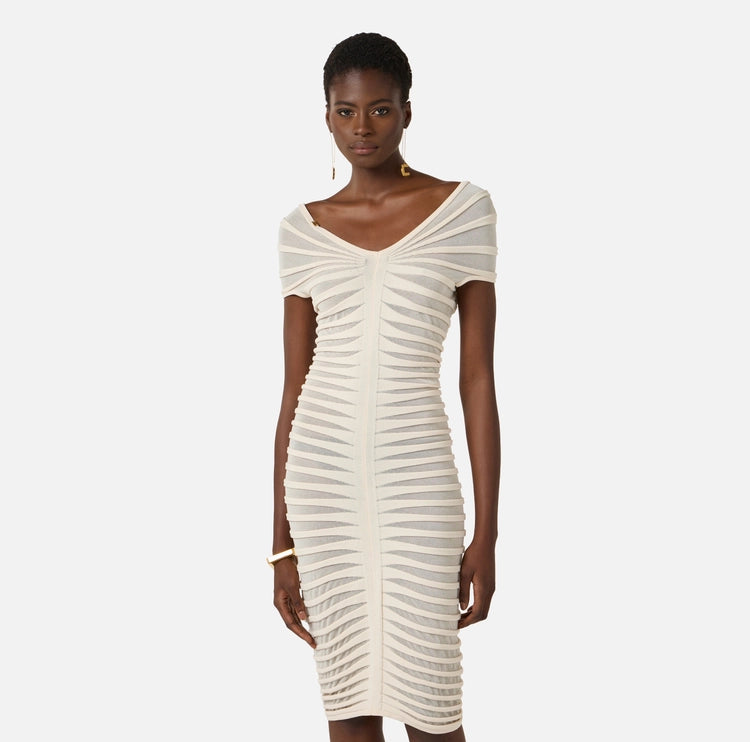 Abito in filato di cotone e viscosa AM26T62E2 Elisabetta Franchi