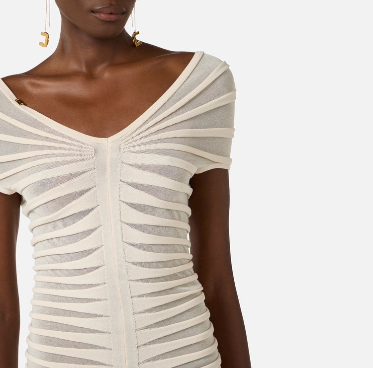 Abito in filato di cotone e viscosa AM26T62E2 Elisabetta Franchi