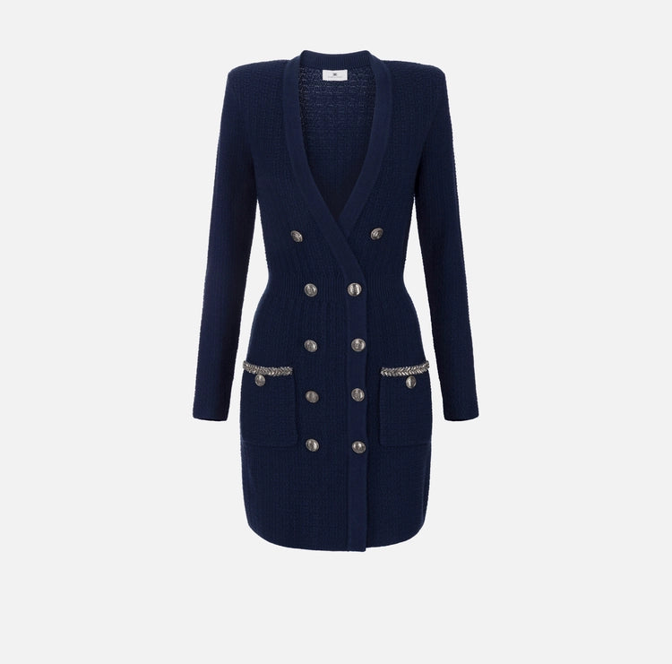 Robe manteau in lana bouclé con ricamo AM27S47E2 Elisabetta Franchi