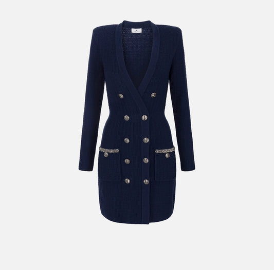 Robe manteau in lana bouclé con ricamo AM27S47E2 Elisabetta Franchi