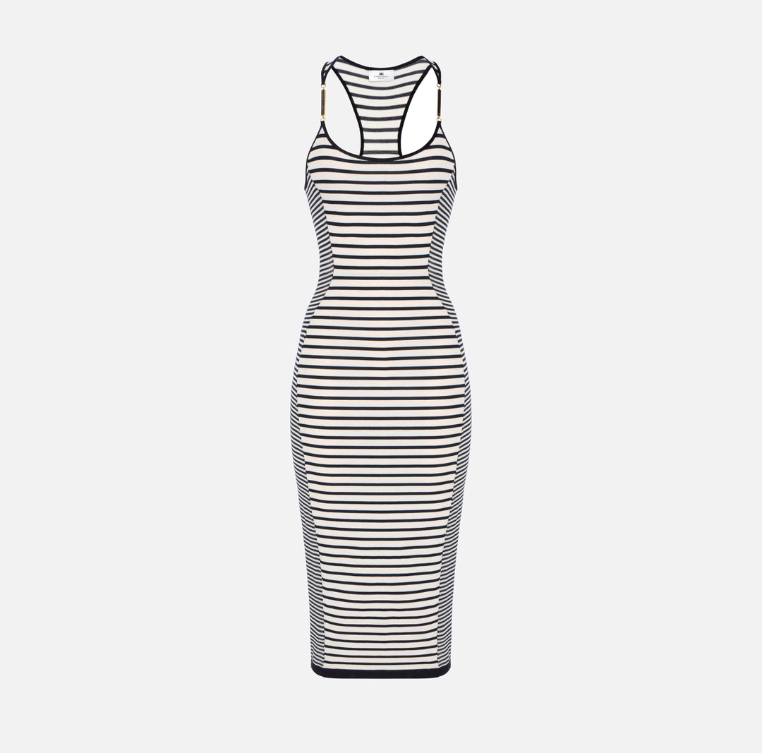 Abito in maglia con mix di righe AM97T61E2 Elisabetta Franchi