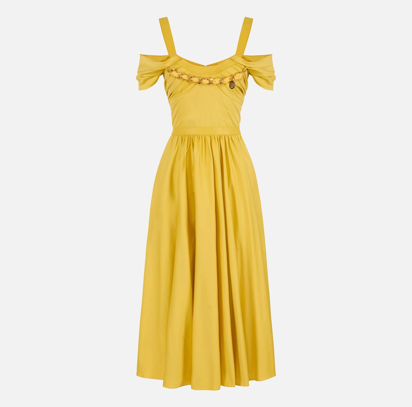 Abito in cotone stretch con catena gioiello AB92161E2 Elisabetta Franchi