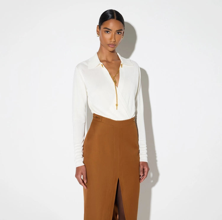 Body in filato di viscosa con catena gioiello BK03S66E2 Elisabetta Franchi