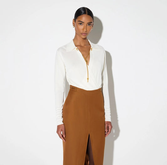 Body in filato di viscosa con catena gioiello BK03S66E2 Elisabetta Franchi