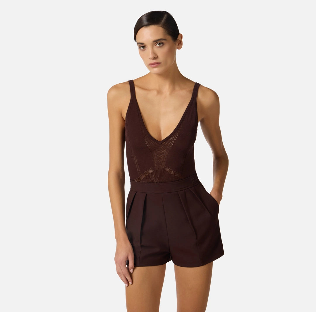 Body in maglia traforata BK80W61E2 Elisabetta Franchi