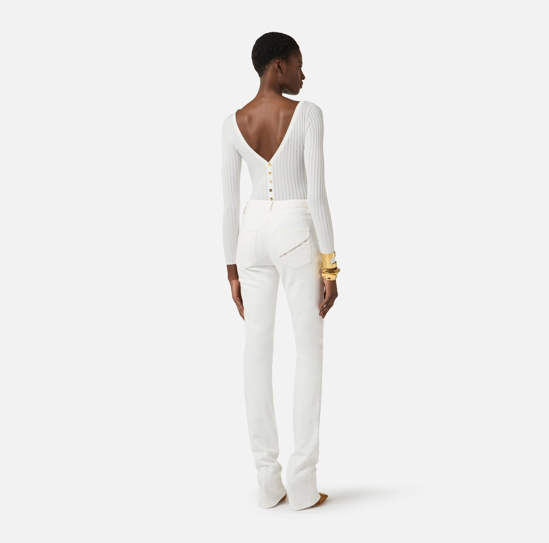 Body in maglia con trasparenze BK84S62E2 Elisabetta Franchi