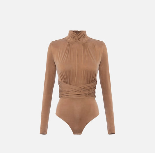 Body in jersey cupro con nastri criss-cross BO00856E2 Elisabetta Franchi
