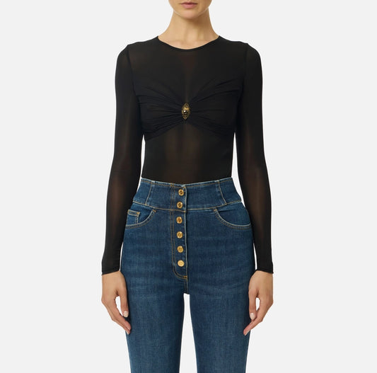 Body in jersey con dettaglio gioiello BO01657E2 Elisabetta Franchi