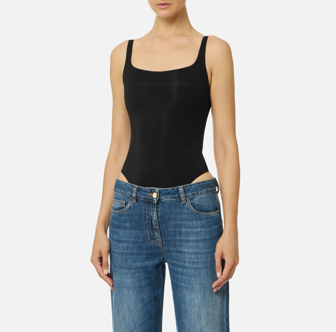 Body in jersey con logo in strass BO02350E3 Elisabetta Franchi